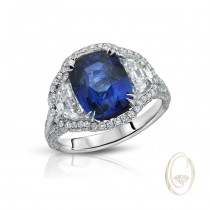 18K BLUE SAPPHIRE DIAMOND RING OCA39511
