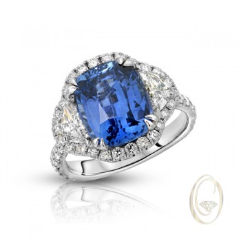 18K BLUE SAPPHIRE DIAMOND RING